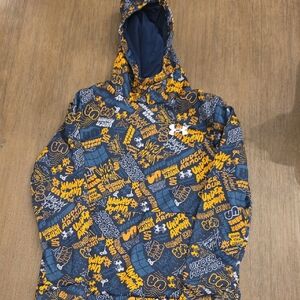 Under Armour Boys' Navy & Yellow Allover Logo Hoodie